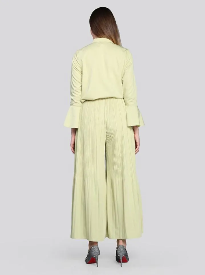 2104013- Wide Leg Pleated Palazzo Pants