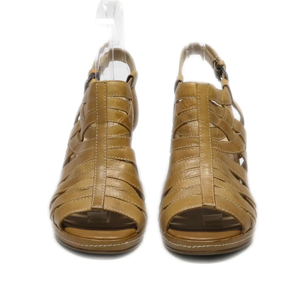 5Th Avenue High-Heel Shoes Leather Brown Colour For Women