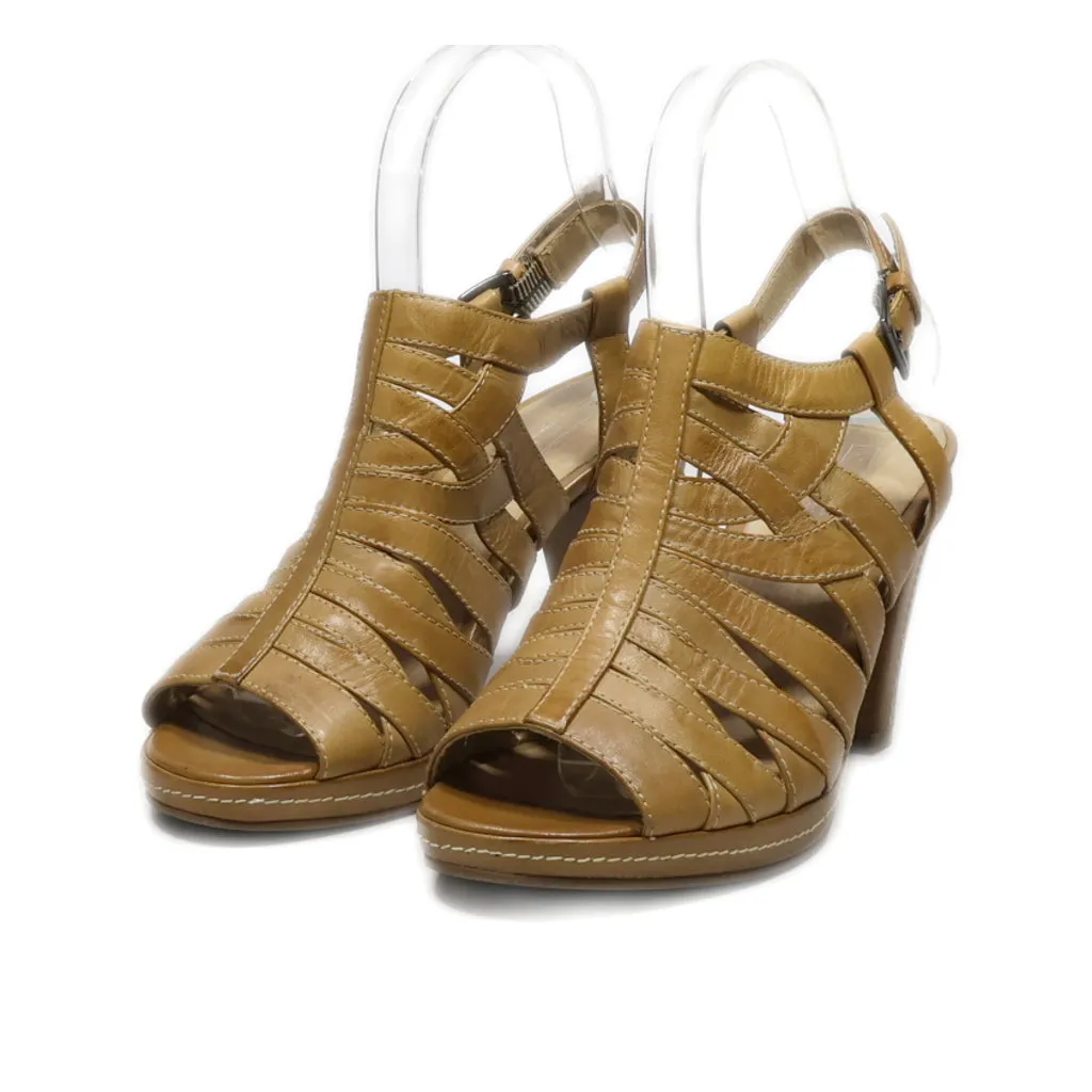 5Th Avenue High-Heel Shoes Leather Brown Colour For Women