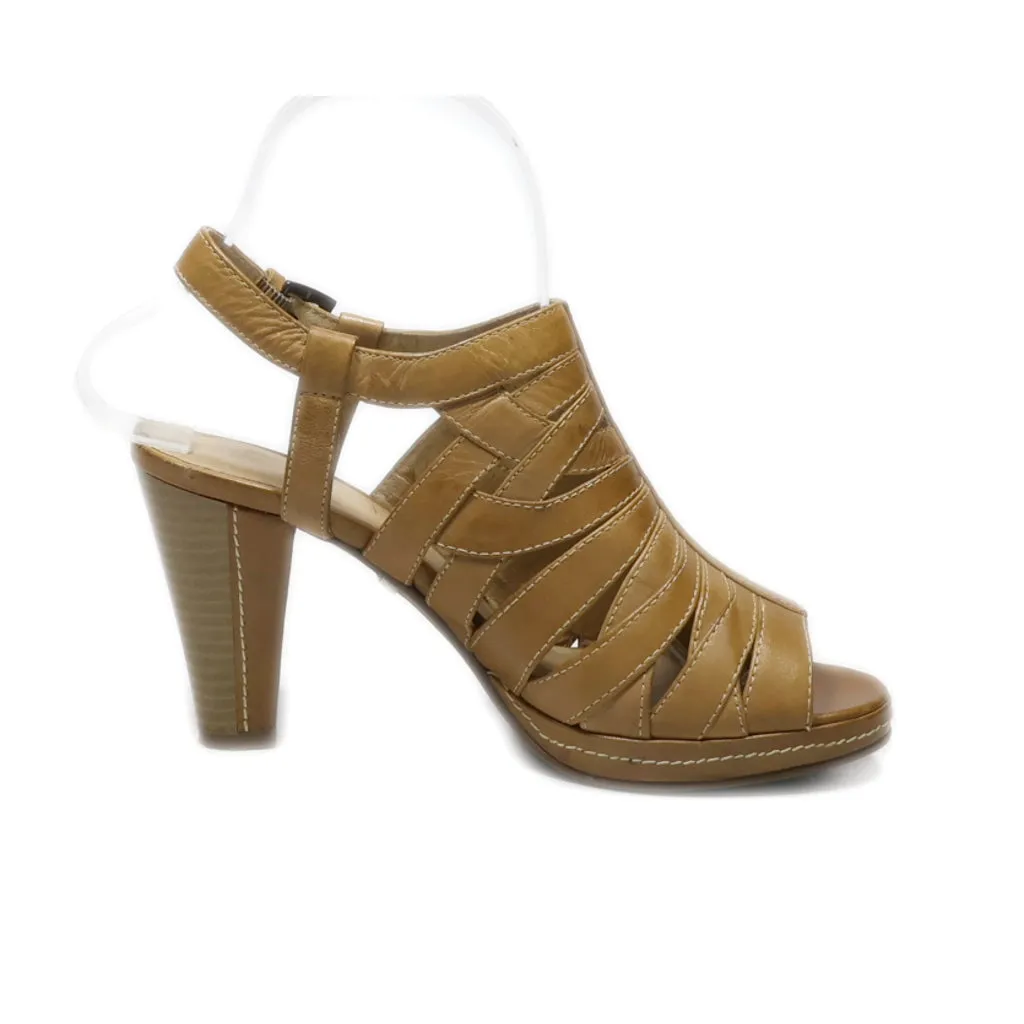 5Th Avenue High-Heel Shoes Leather Brown Colour For Women