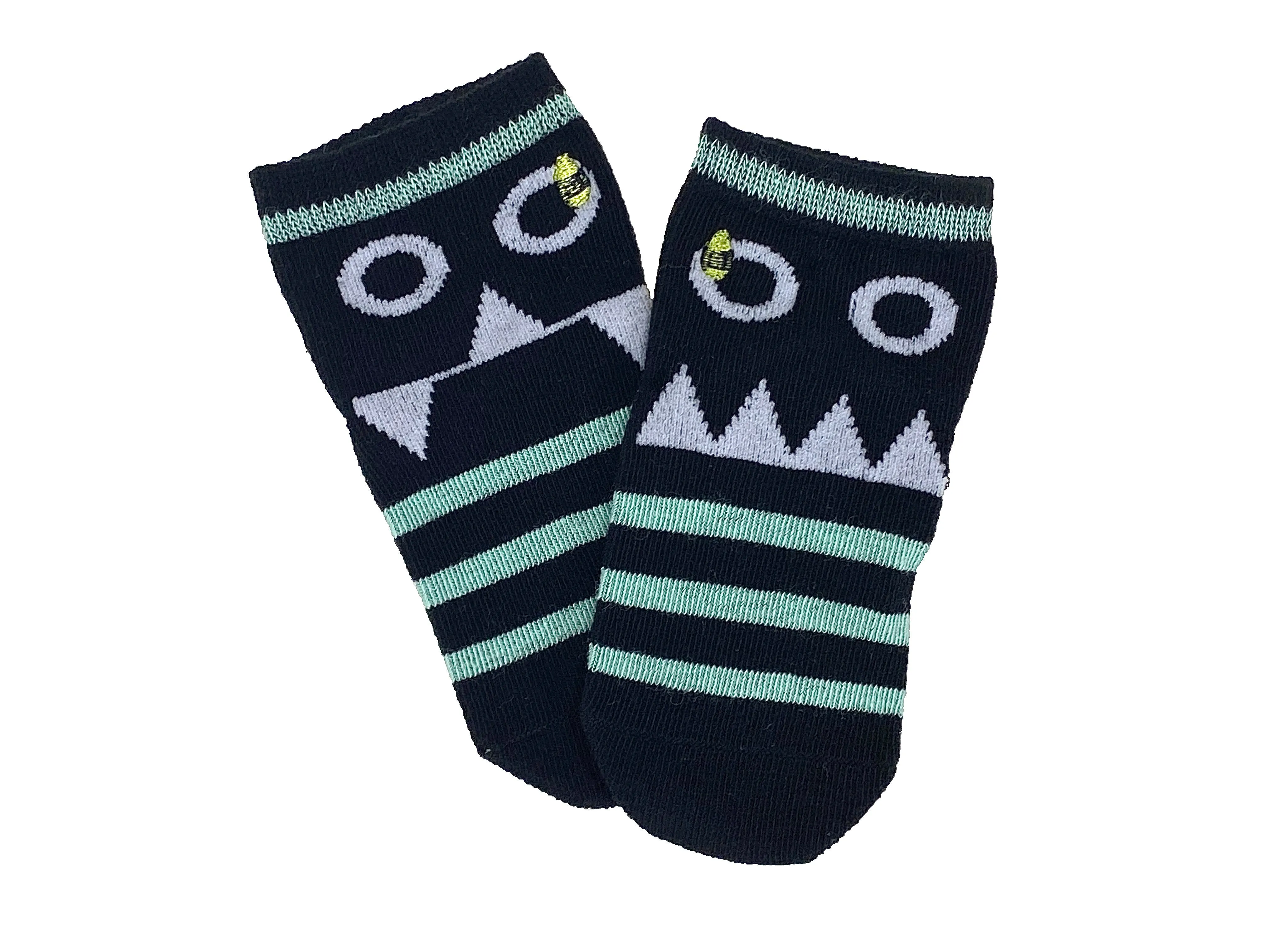 6 Pairs Little Monster Socks - Size 12-24 Months