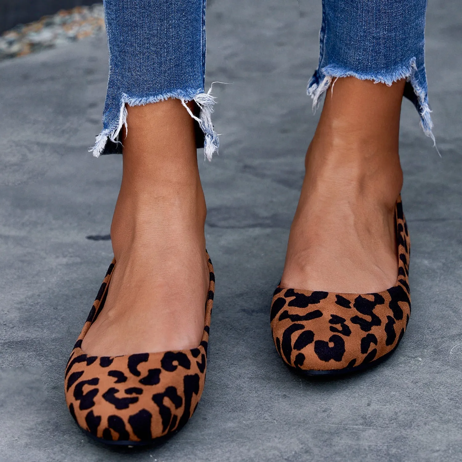Acacia Leopard-print Flat Pumps
