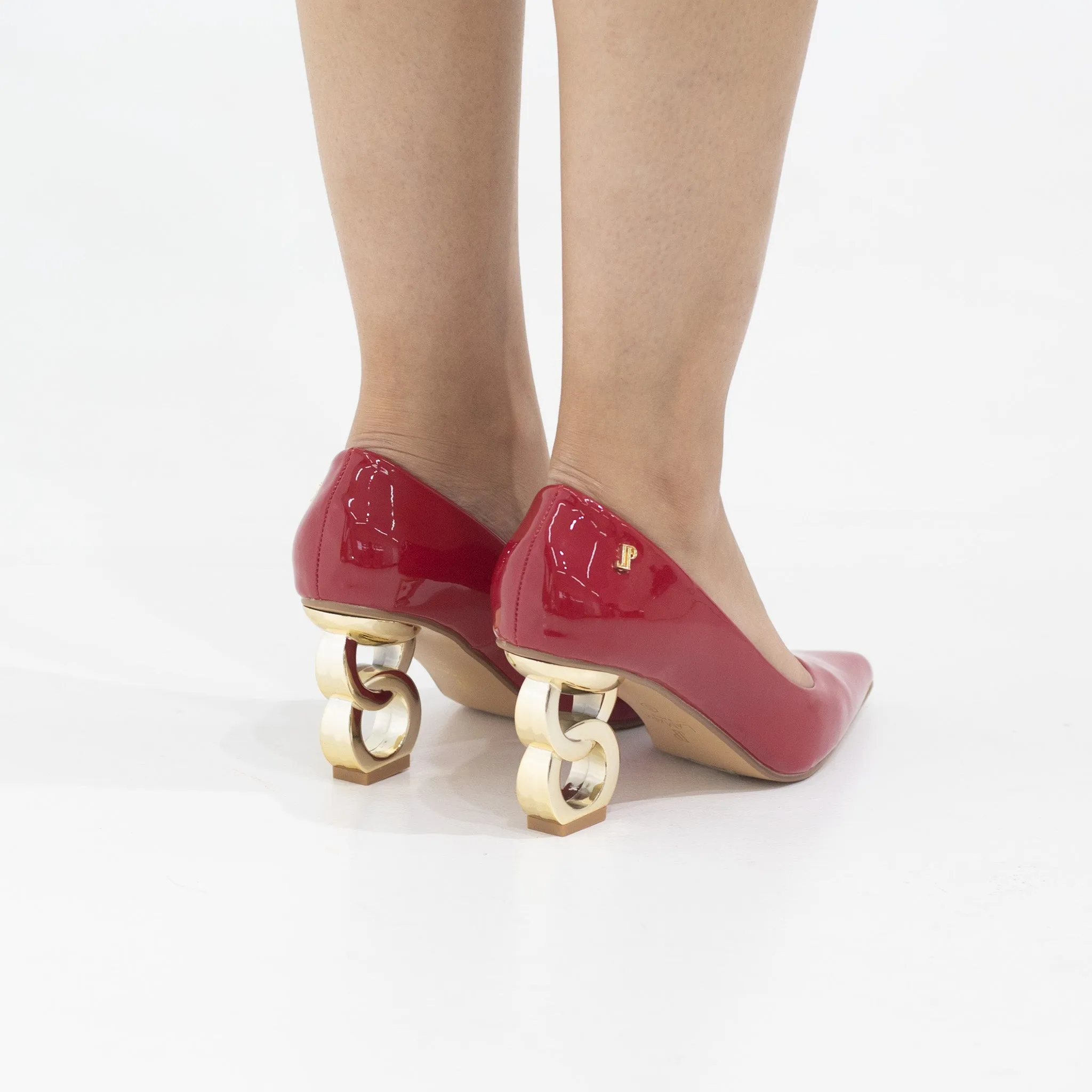 Advika pointy court on 7.5cm special 2 circle heel red