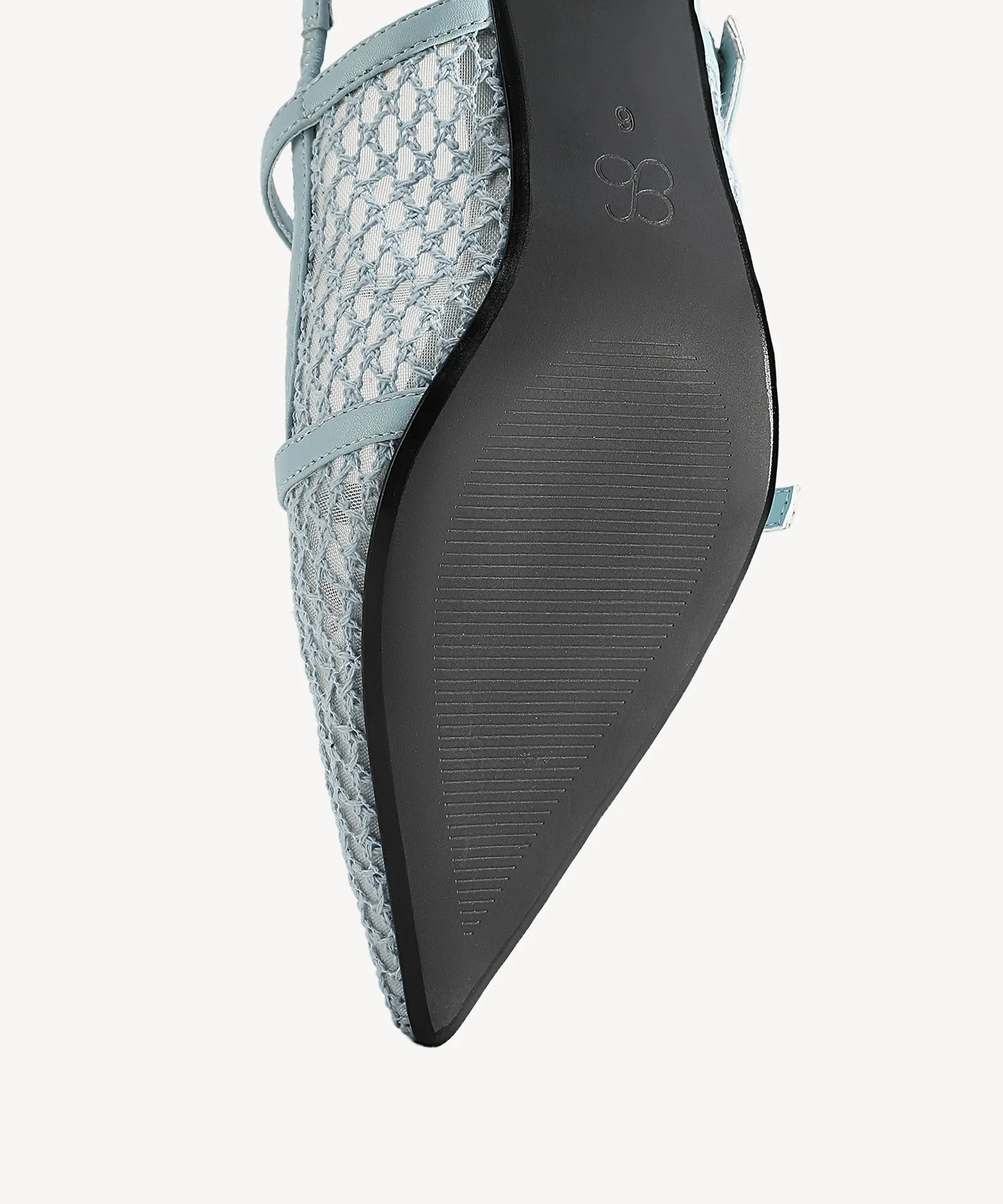 Airy Mesh Pointed Toe Heeled Slingback