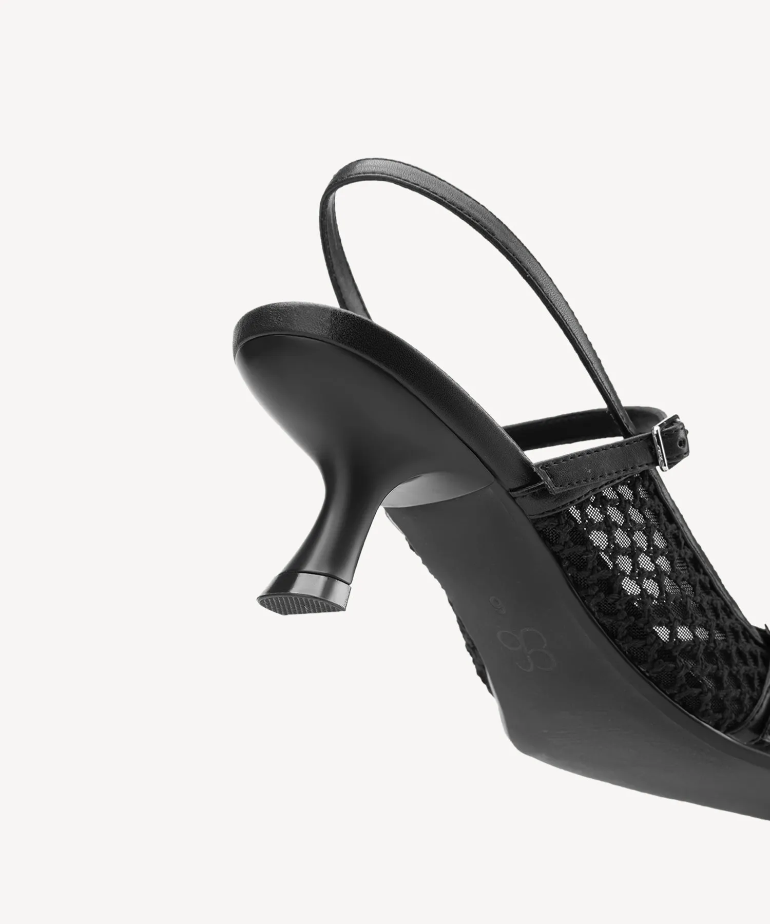 Airy Mesh Pointed Toe Heeled Slingback