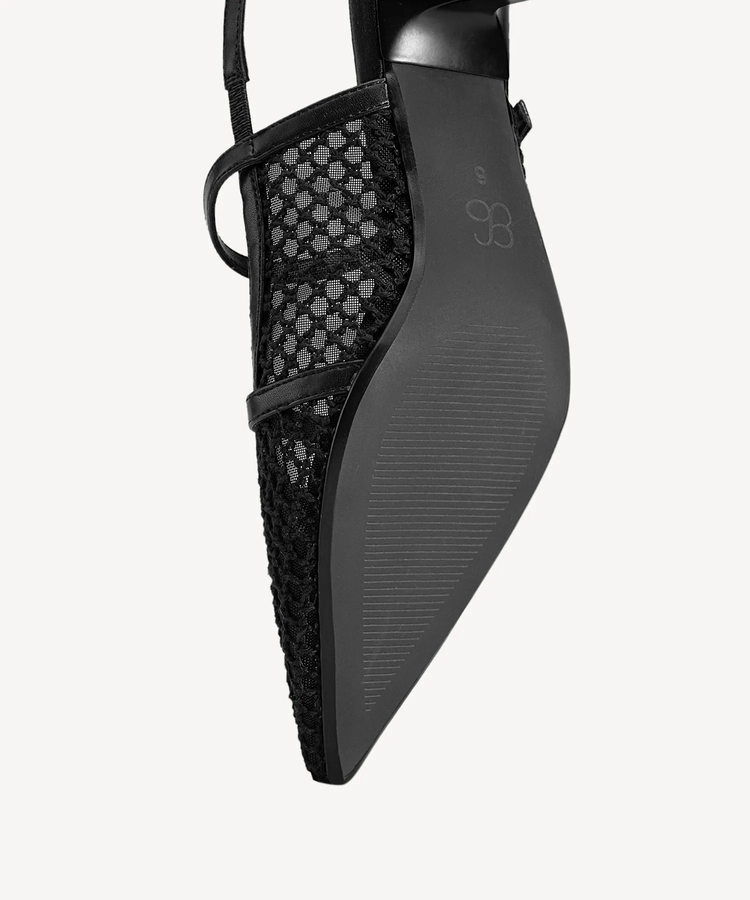 Airy Mesh Pointed Toe Heeled Slingback