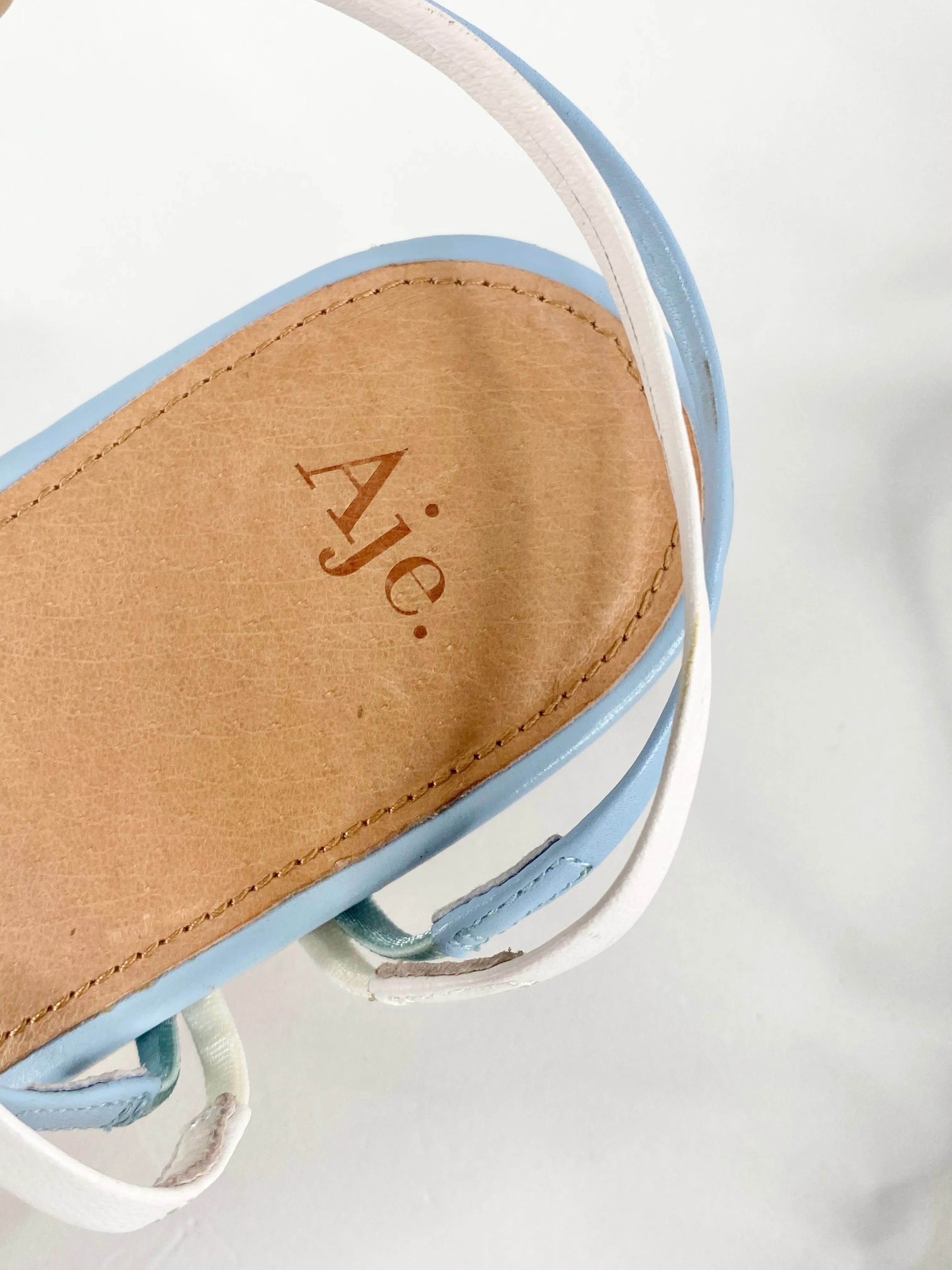 Aje Sky Blue Square Tip Sandals - EU37