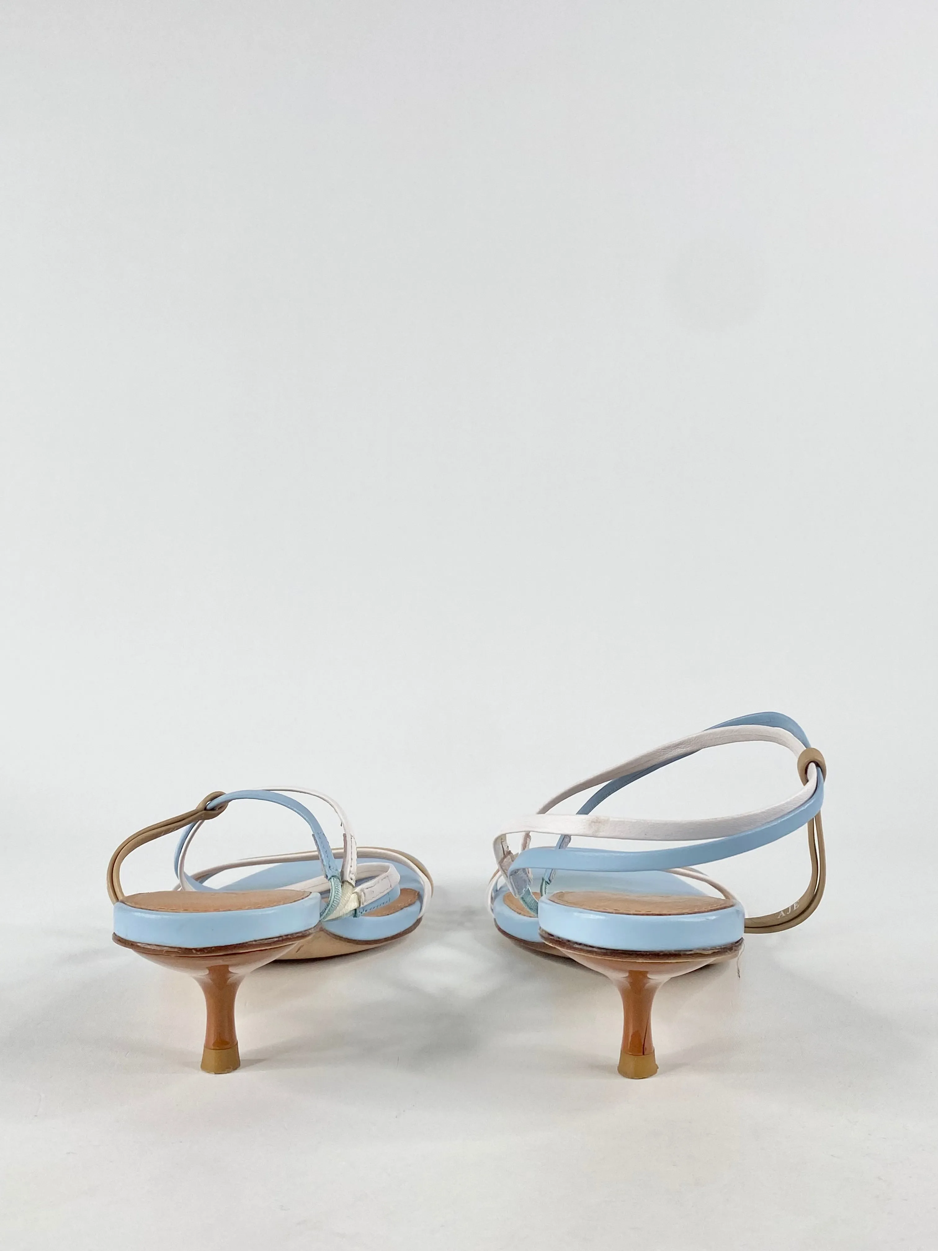 Aje Sky Blue Square Tip Sandals - EU37