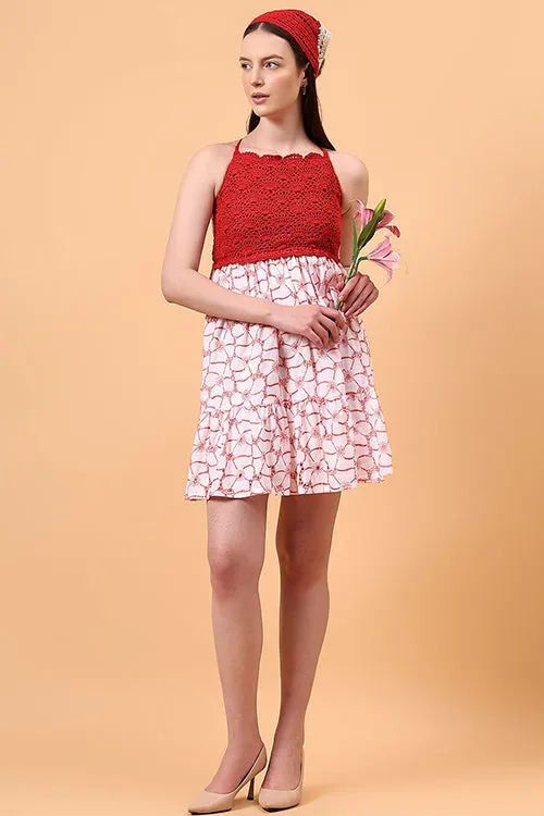 Ajoobaa " Valentine" Schiffli Crochet Dress