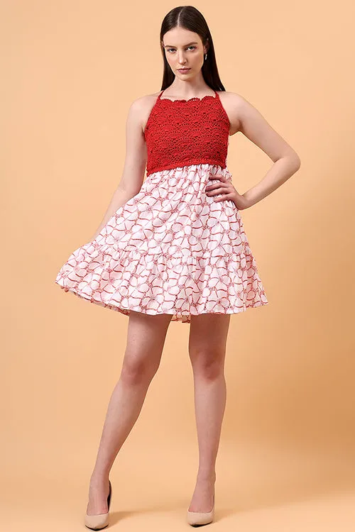 Ajoobaa " Valentine" Schiffli Crochet Dress