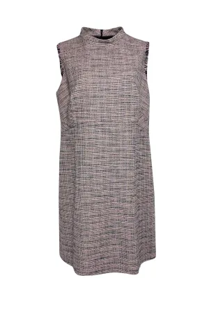 Akris Punto - Pink Multicolor Tweed Mock Neck Dress Sz 14