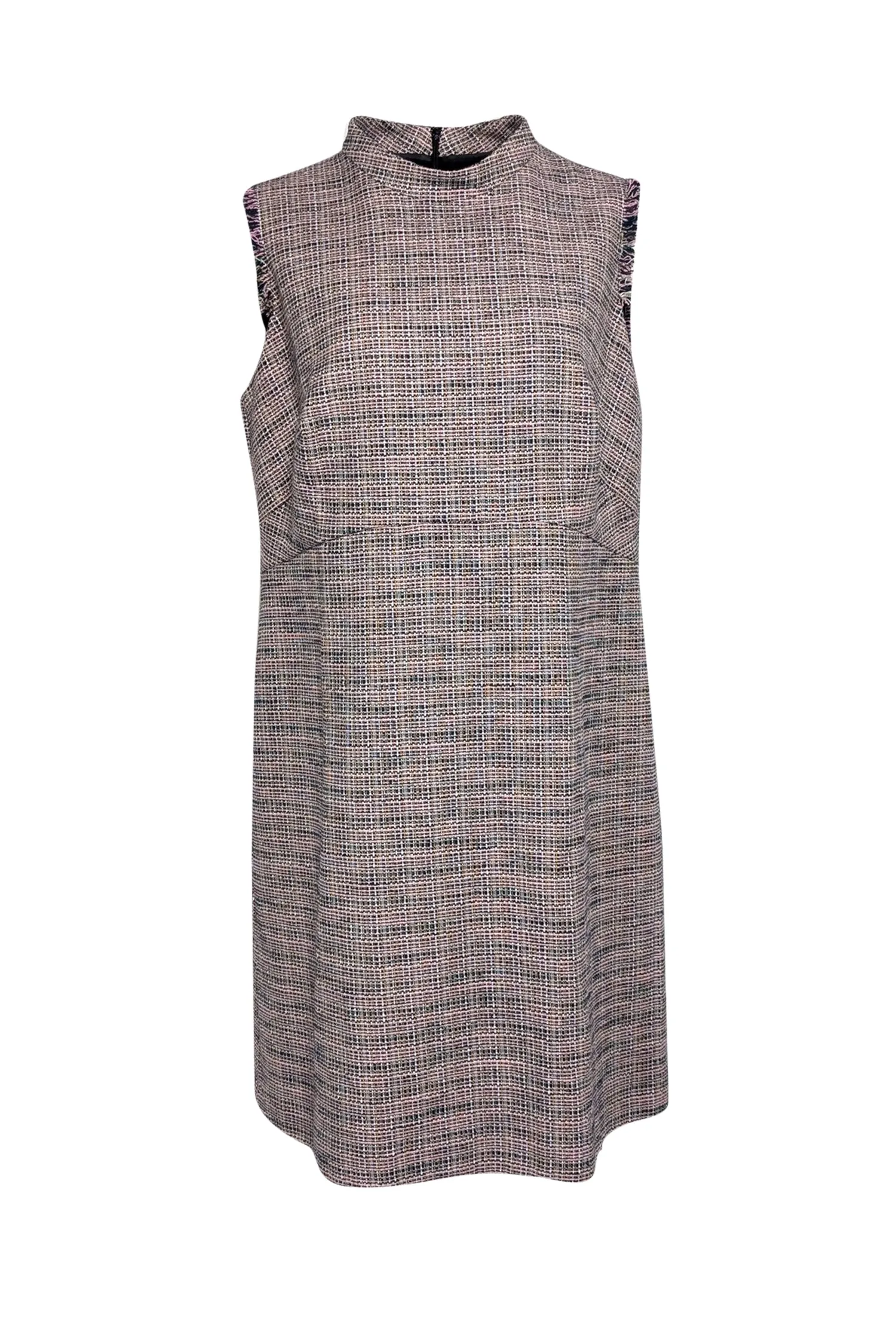 Akris Punto - Pink Multicolor Tweed Mock Neck Dress Sz 14