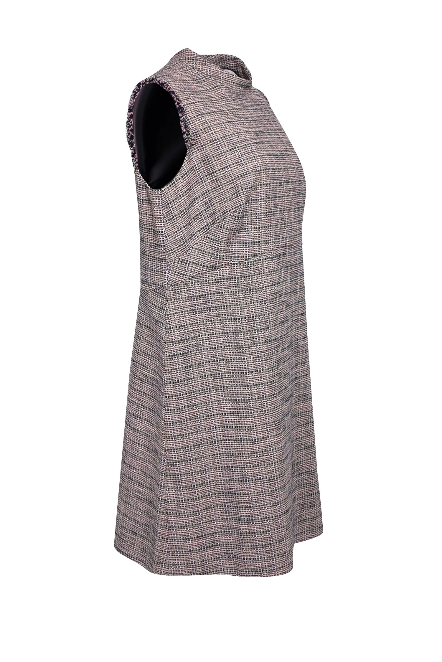 Akris Punto - Pink Multicolor Tweed Mock Neck Dress Sz 14