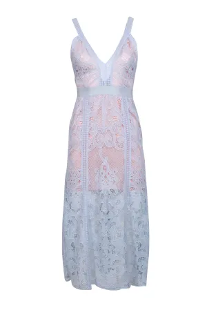 Alice McCall - Blue Lace Sleeveless Midi Dress Sz 2