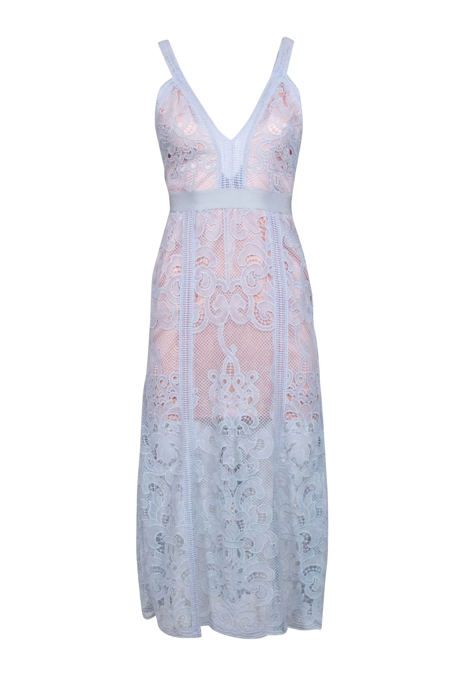 Alice McCall - Blue Lace Sleeveless Midi Dress Sz 2