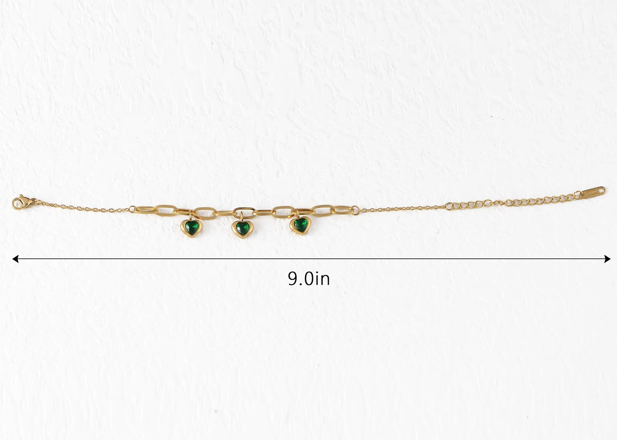 Alilang Golden Tone Sparkly Crystal Rhinestones Love Heart Chain Link Bracelet for Women