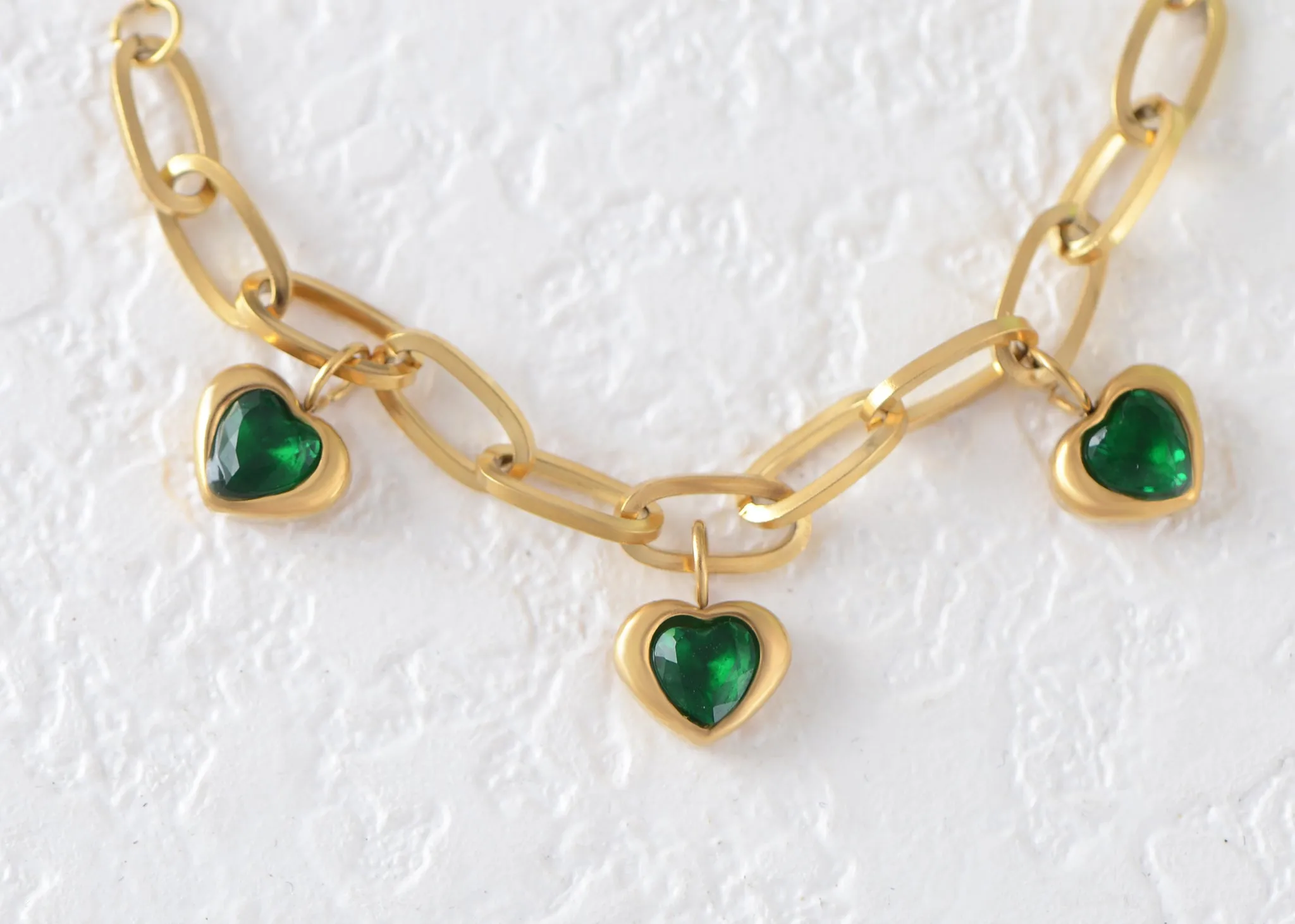 Alilang Golden Tone Sparkly Crystal Rhinestones Love Heart Chain Link Bracelet for Women