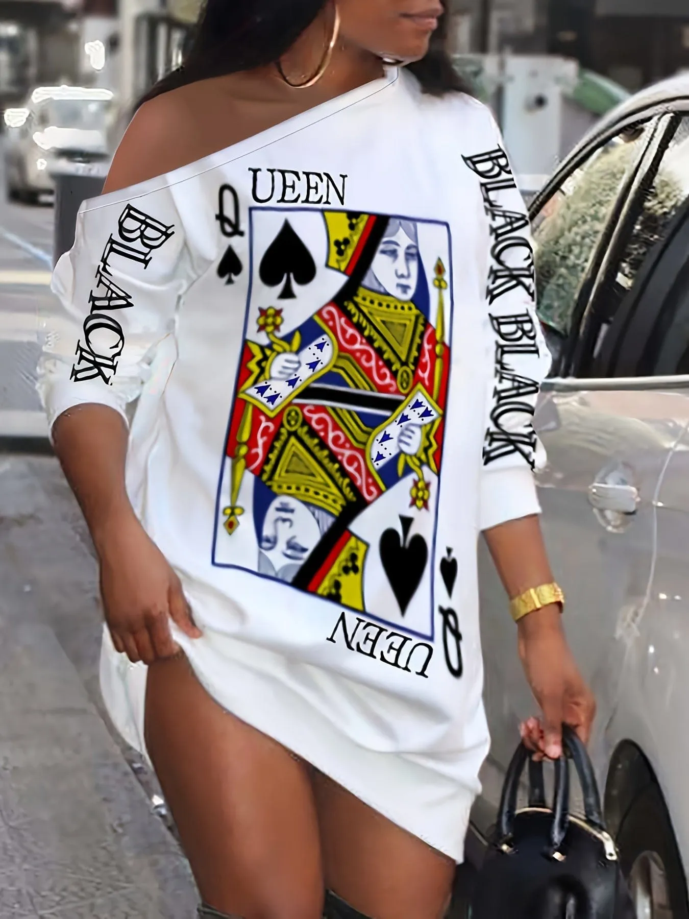 Alluring Queen of Spades Mini Dress
