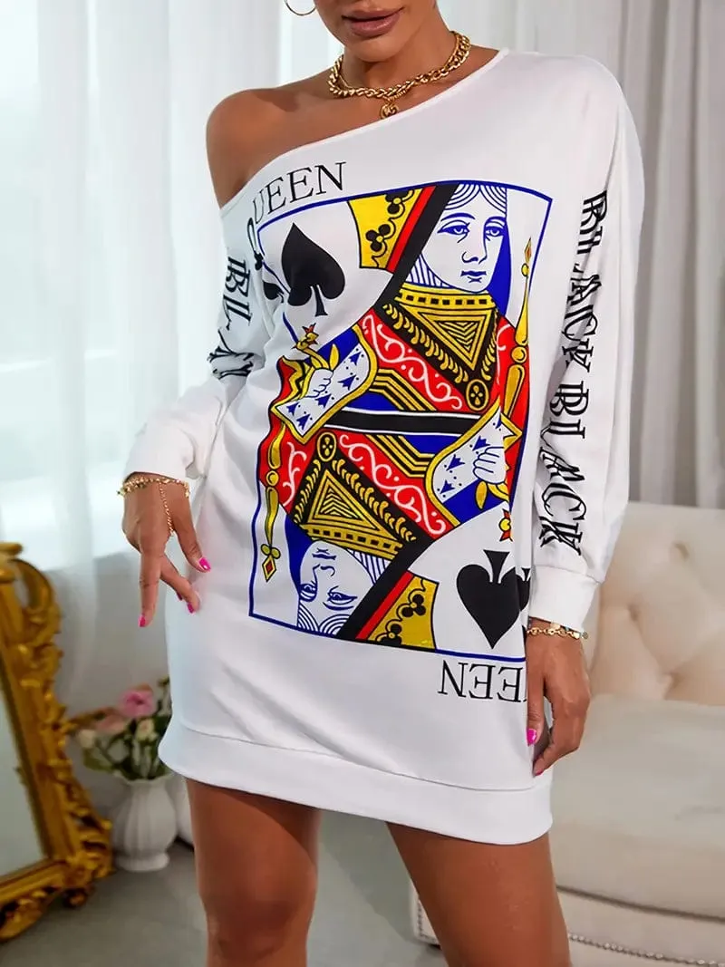 Alluring Queen of Spades Mini Dress
