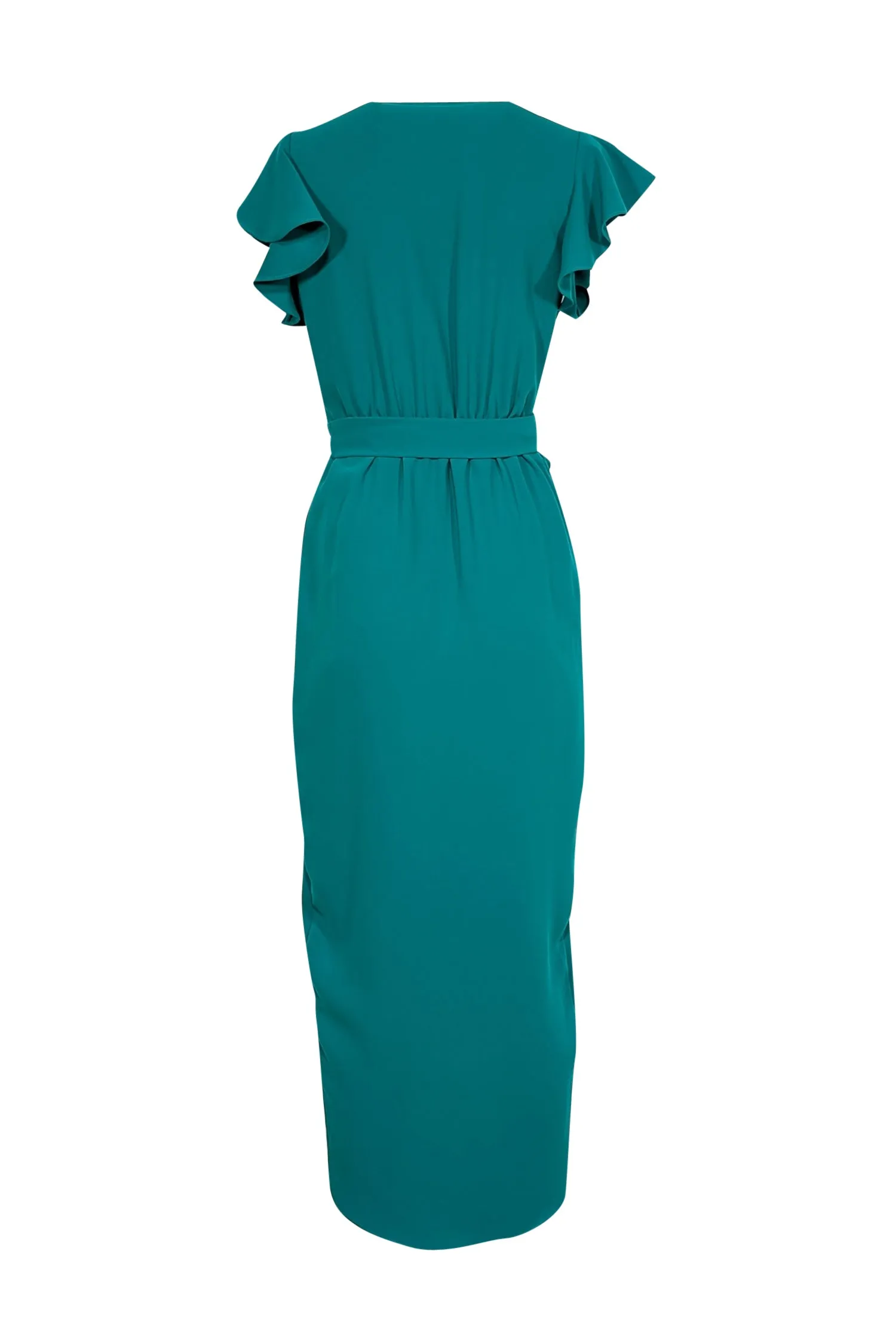 Amanda Uprichard - Green Short Flutter Sleeve Maxi Dress Sz S