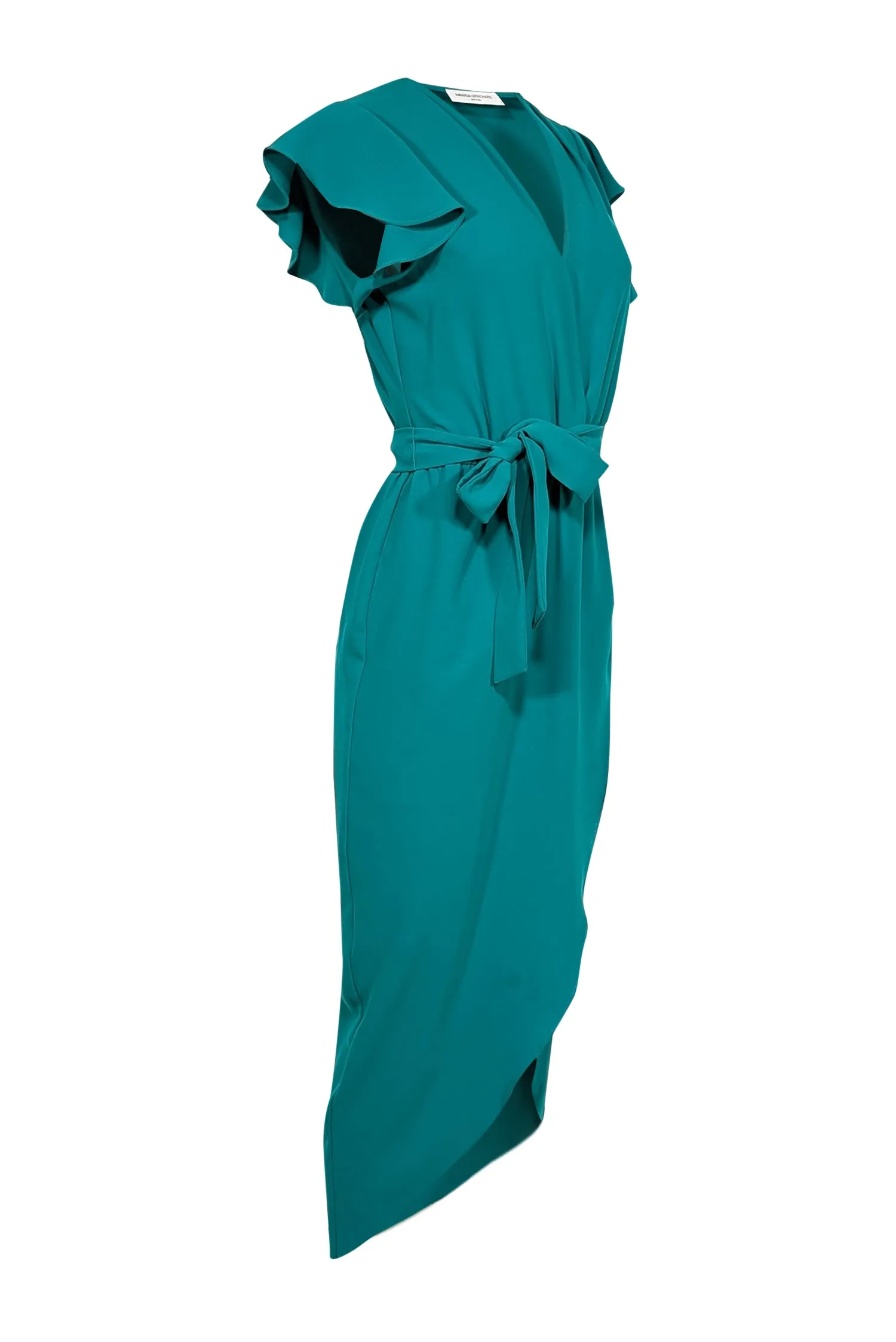 Amanda Uprichard - Green Short Flutter Sleeve Maxi Dress Sz S