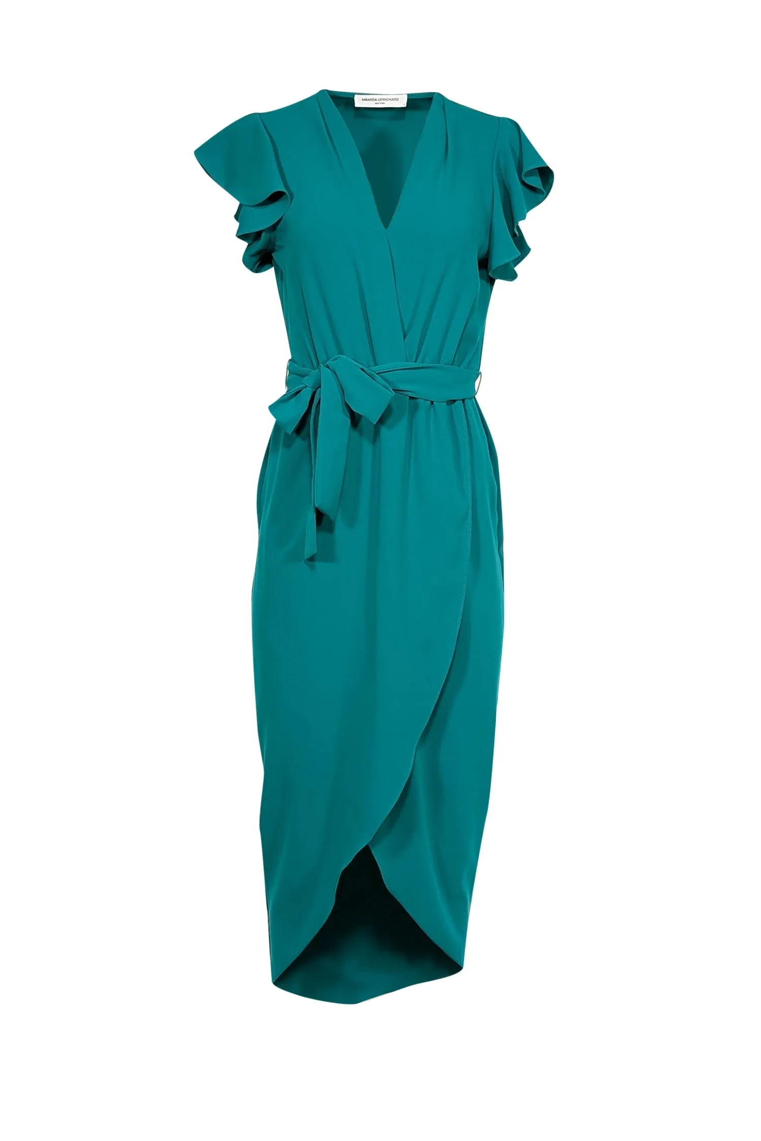 Amanda Uprichard - Green Short Flutter Sleeve Maxi Dress Sz S
