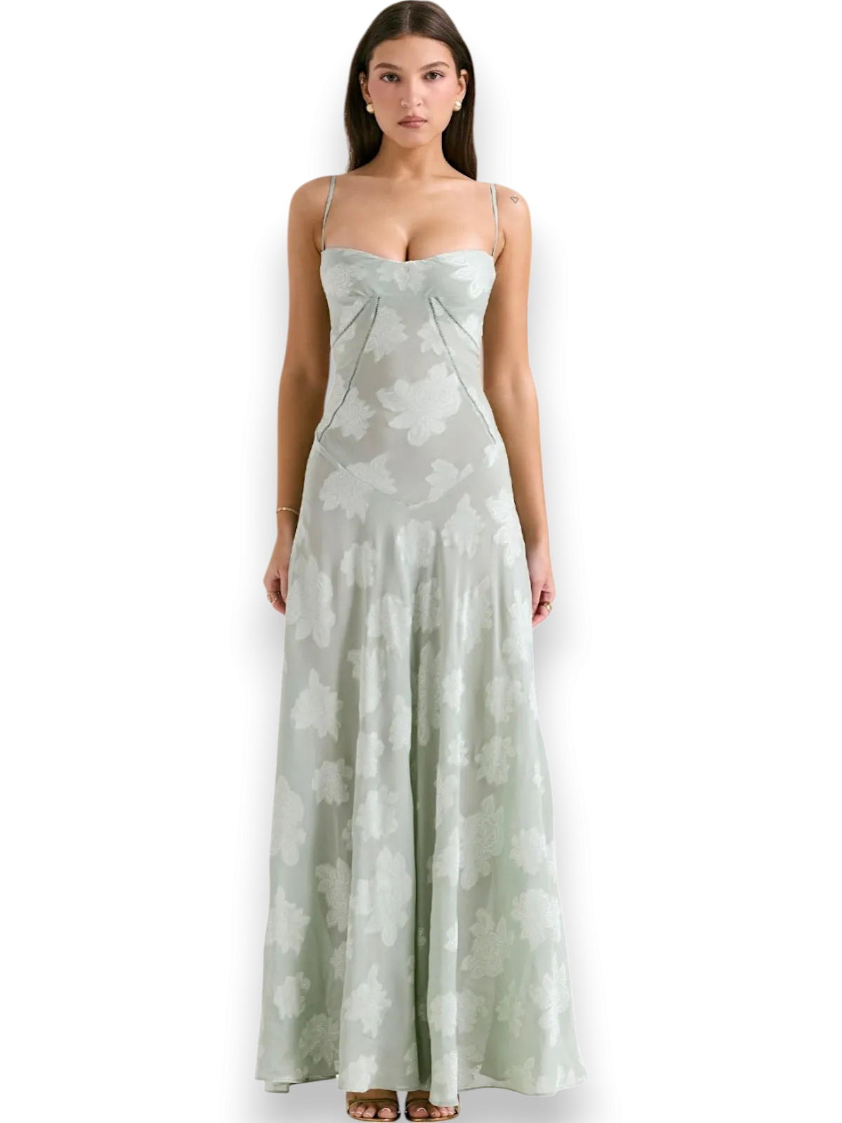 Amara Blossom White Floral Vintage Gown