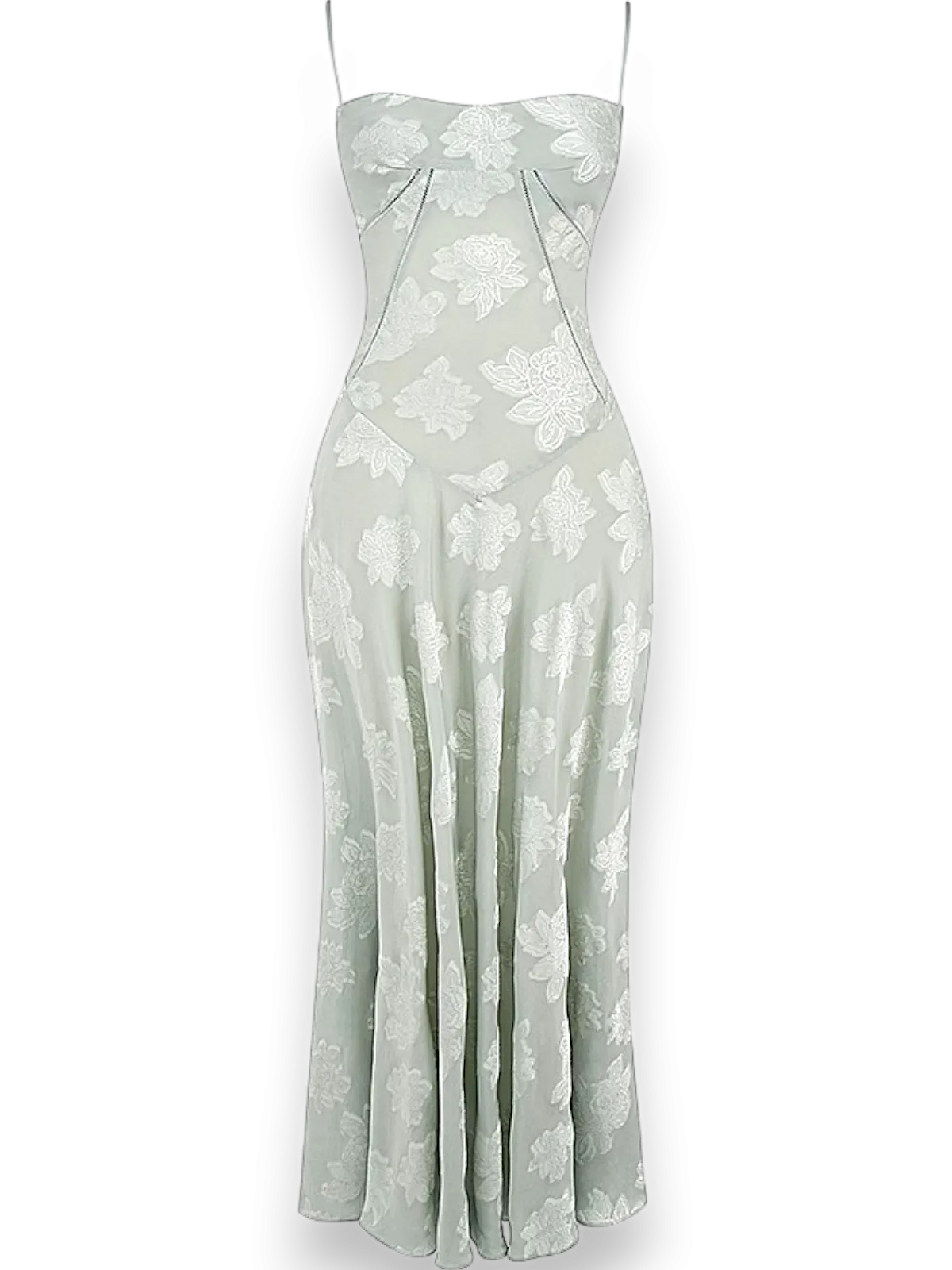Amara Blossom White Floral Vintage Gown