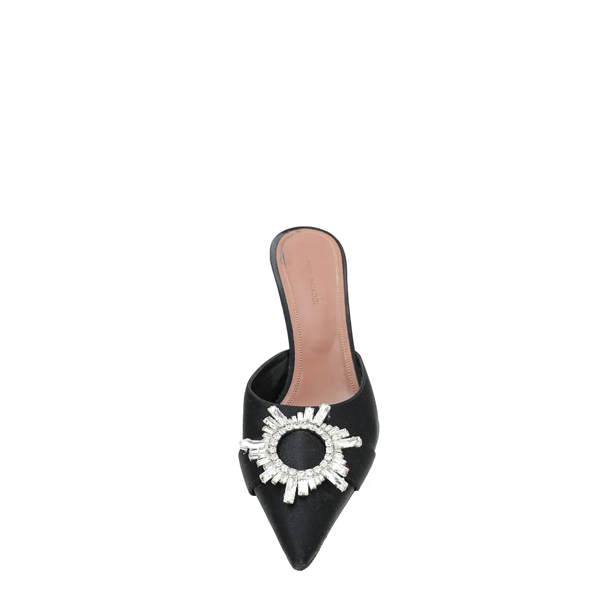 Amina Muaddi Black Satin Begum Mules 39