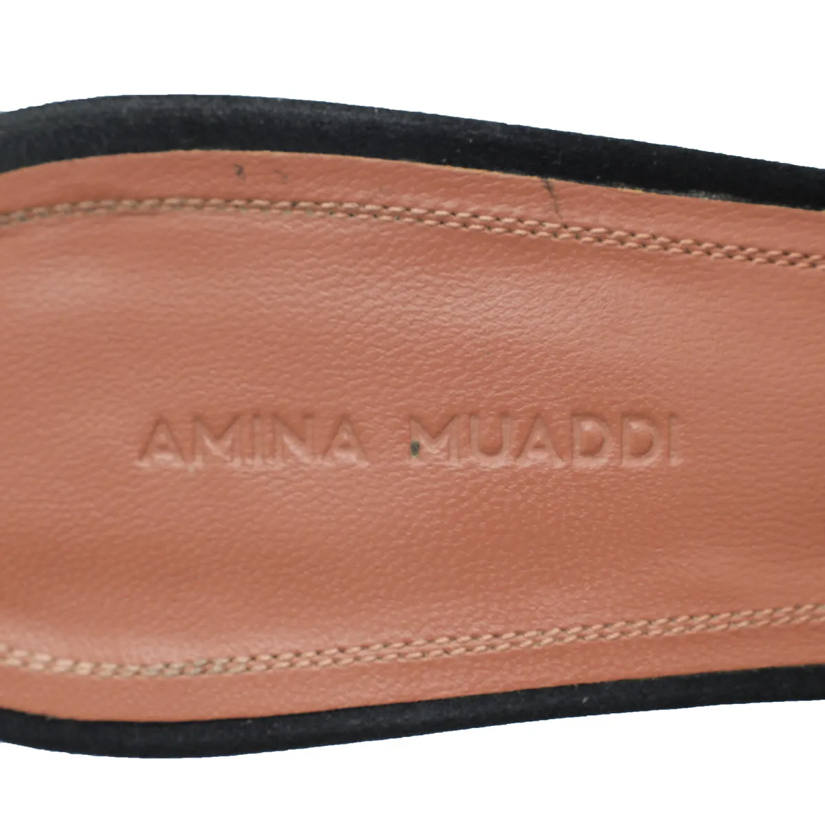 Amina Muaddi Black Satin Begum Mules 39