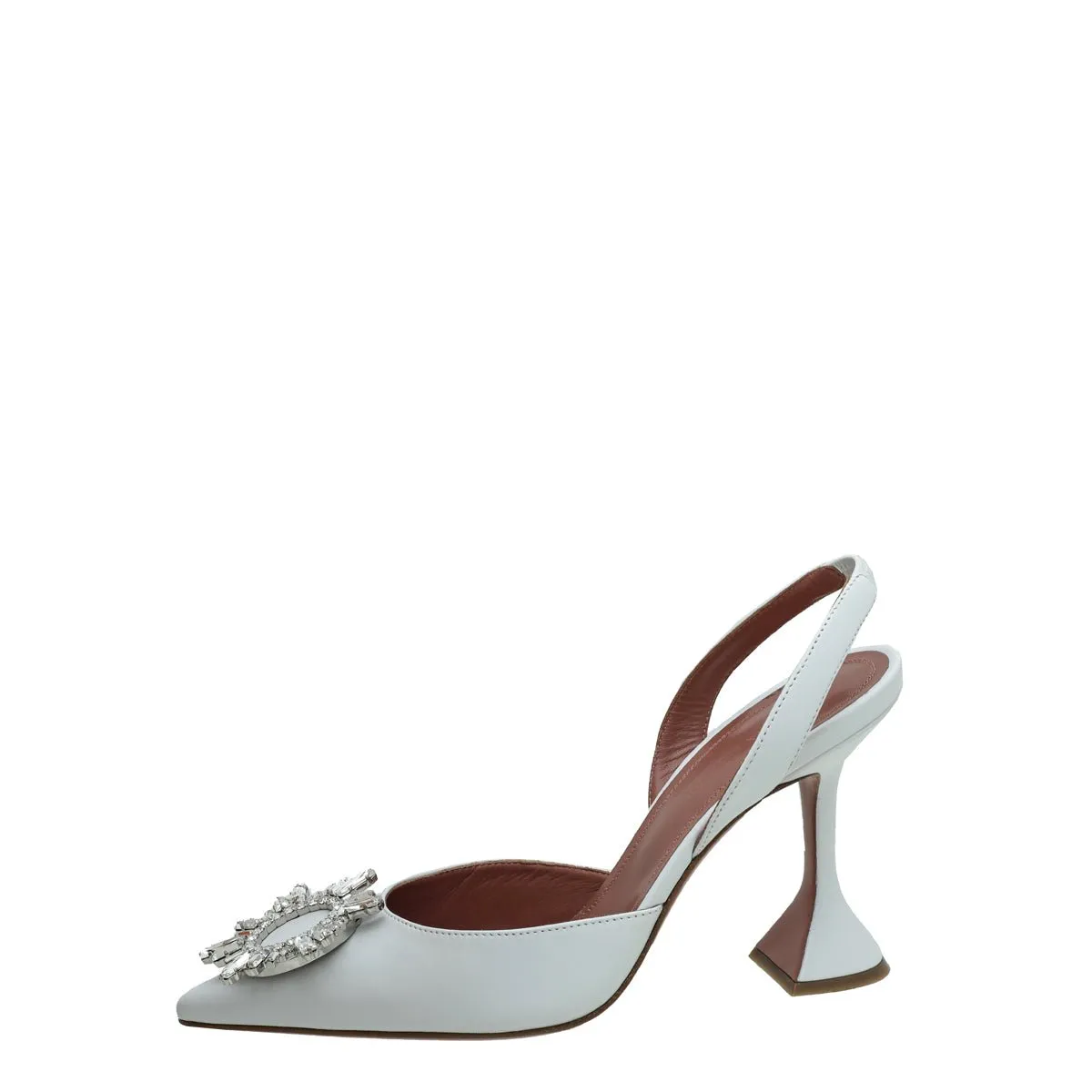 Amina Muaddi White Begum Slingback 37