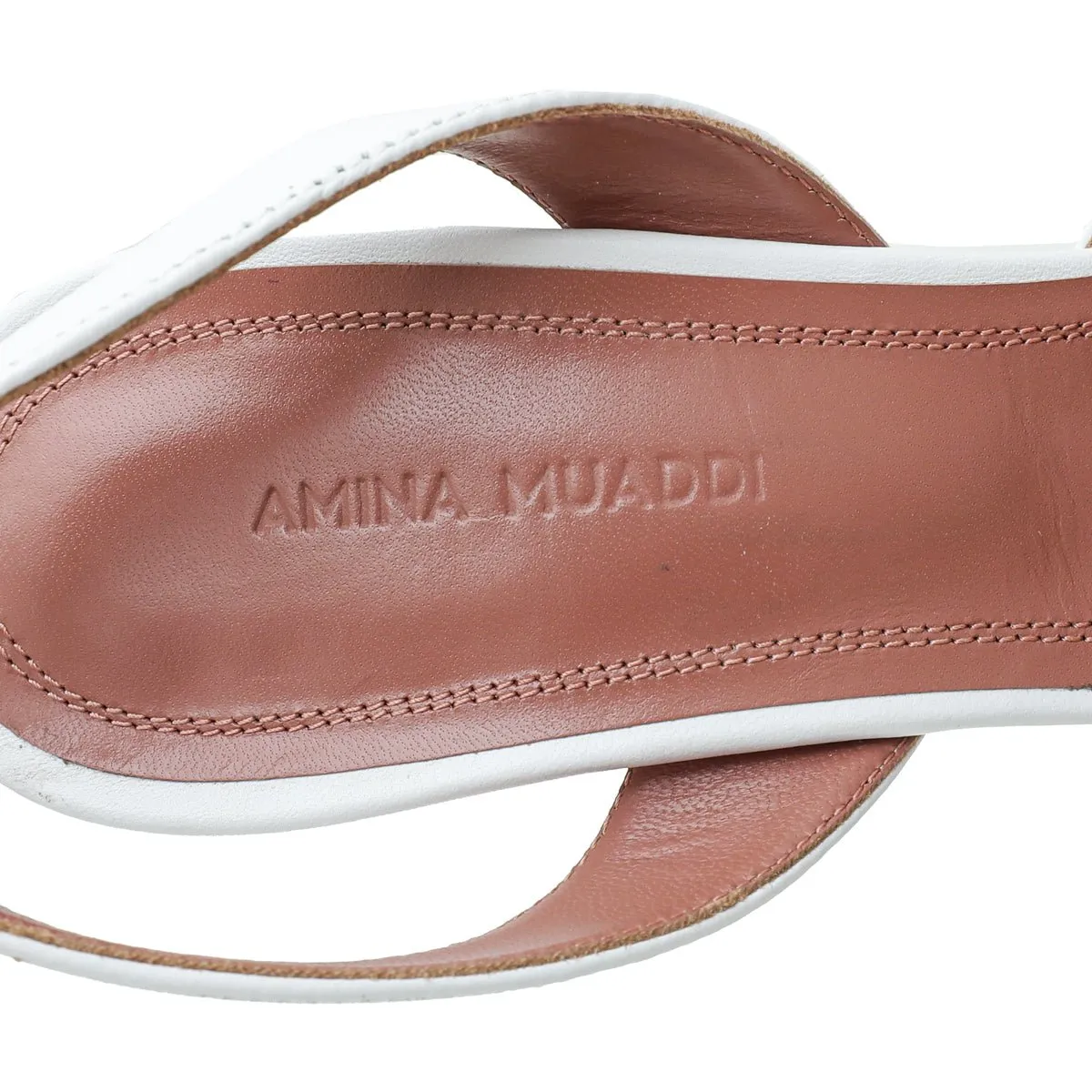 Amina Muaddi White Begum Slingback 37
