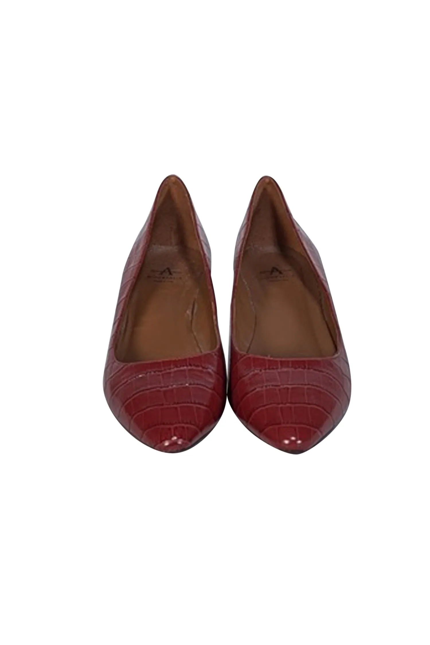 Aquatalia - Ruby Red Croc Embossed Leather Pumps Sz 9