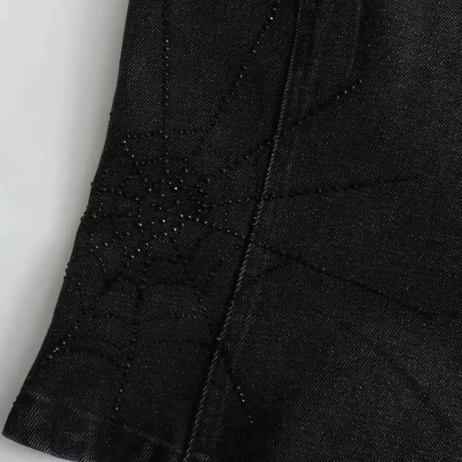 Araignée Chic Set – Black denim – Gemstone spider web jeans
