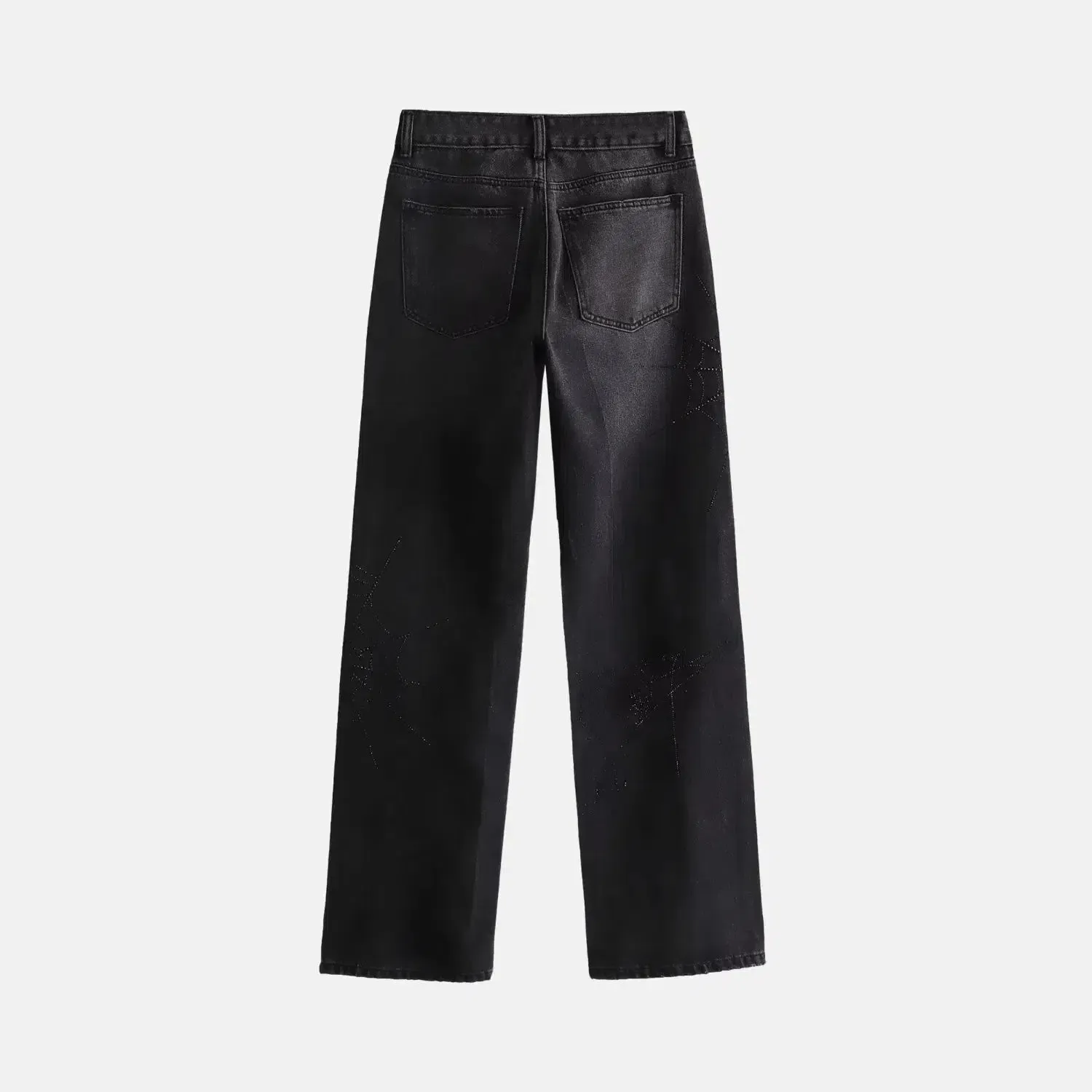 Araignée Chic Set – Black denim – Gemstone spider web jeans