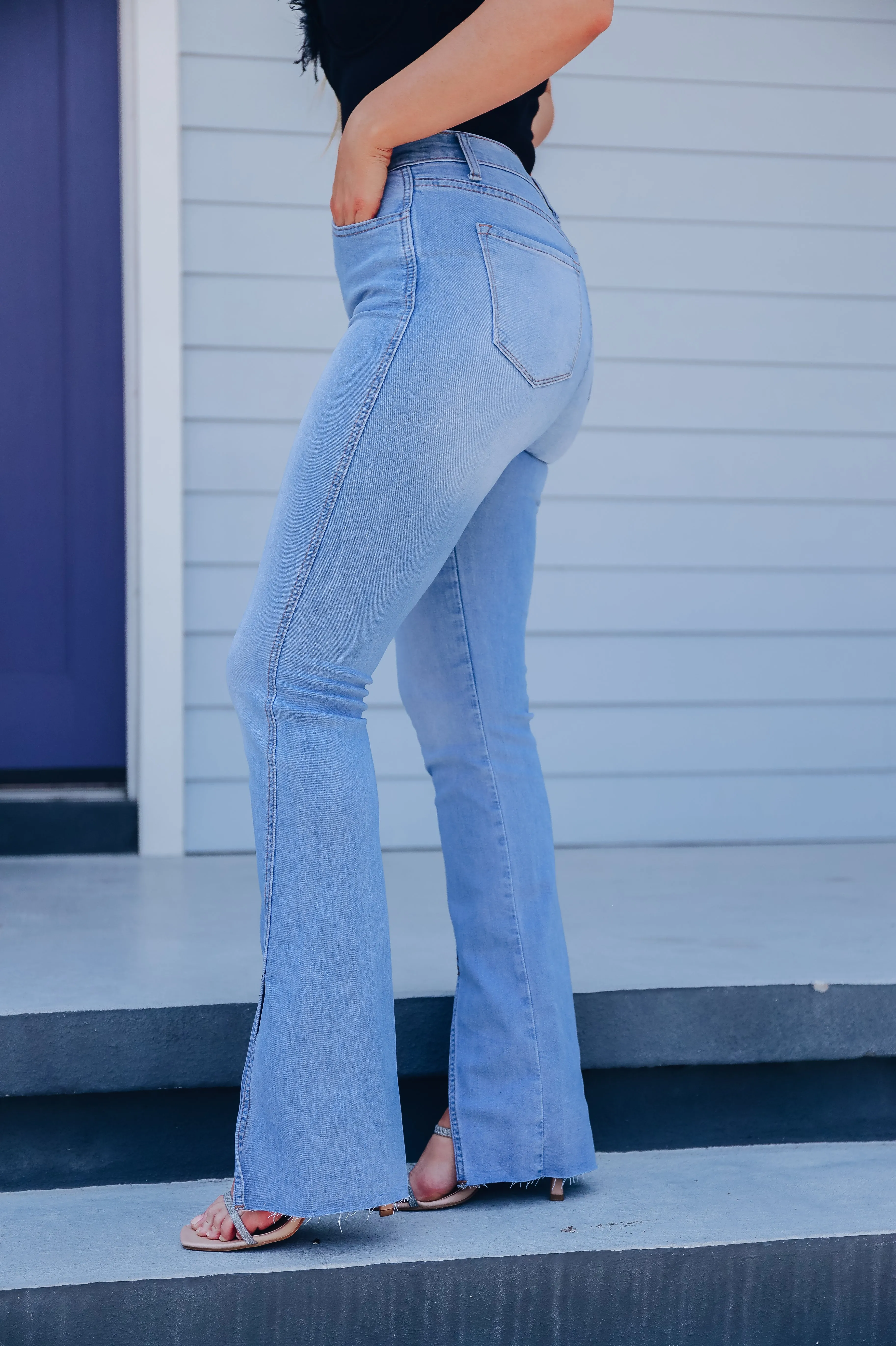 Astro Mid-Rise Split Hem Jeans