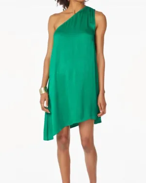Asymetrical One Shoulder Dress In Green | Green