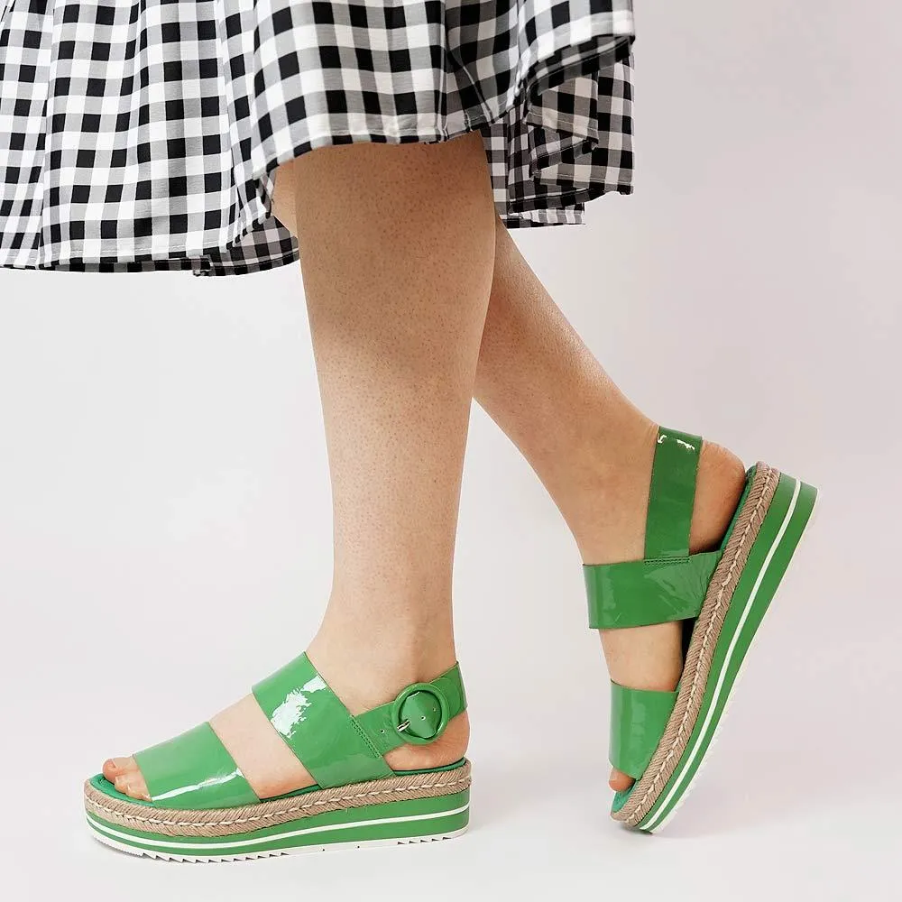 Atha Emerald Patent Leather Sandals