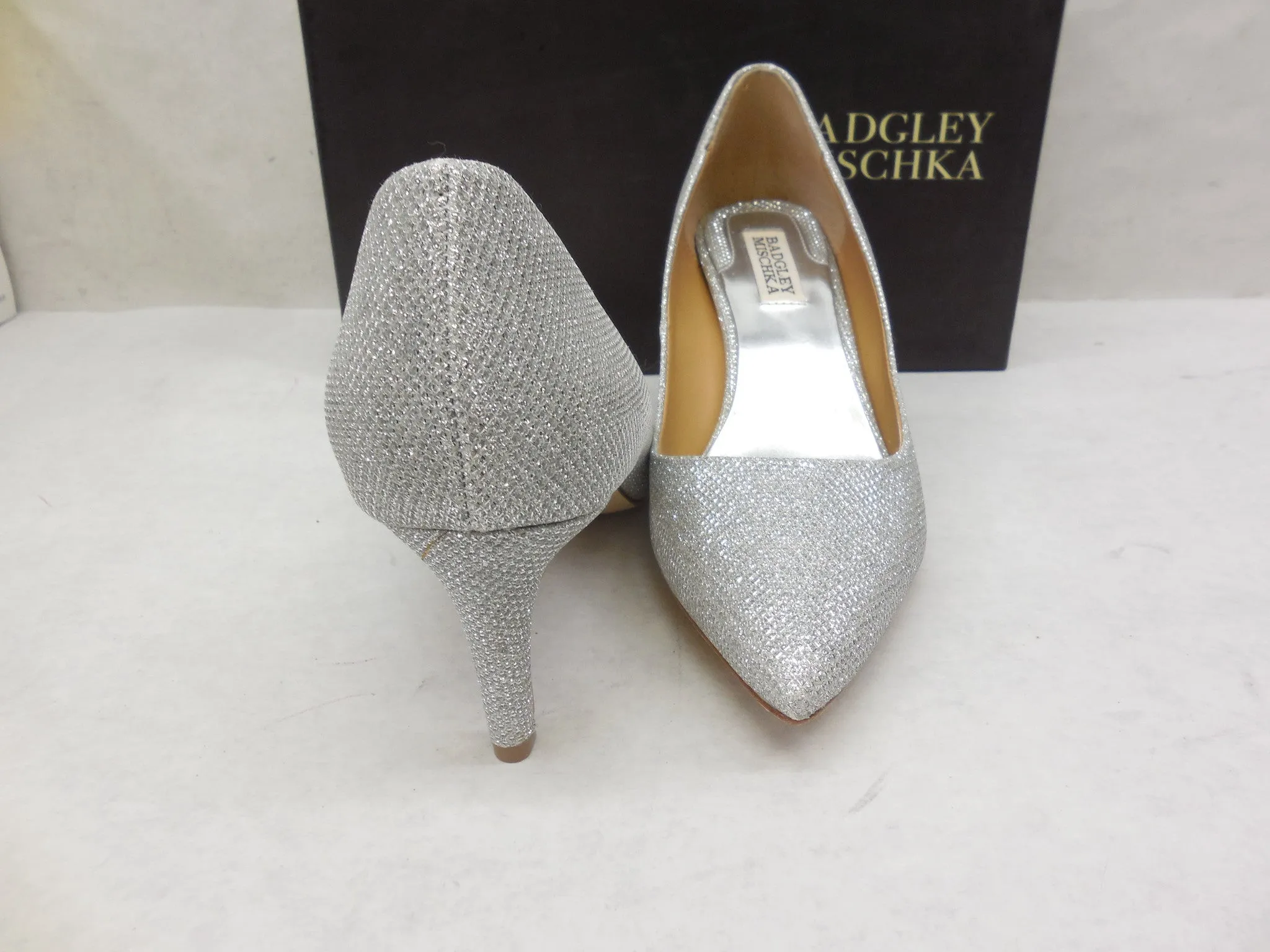 Badgley Mischka Glitter Poise Pointy Toe Pumps Heels Size 7.5