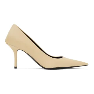 Balenciaga Beige Leather Square Knife Pumps