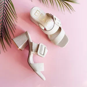 Beach by Matisse Lucy Linen Block Heel Sandals – Chic & Comfortable Summer Heels