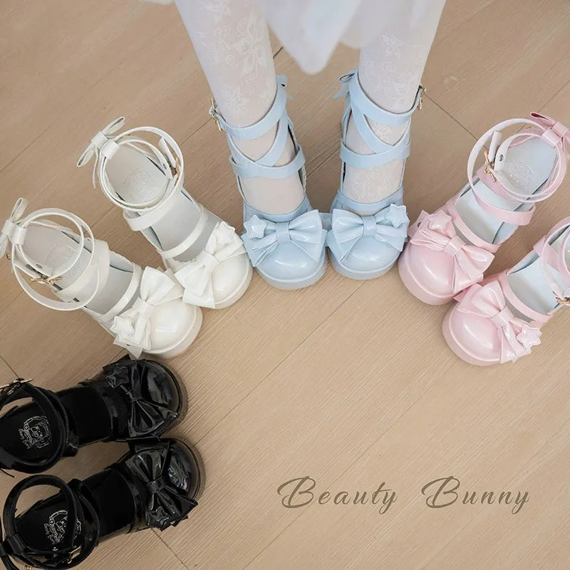 Beauty Bunny~Star Prayer~Kawaii Lolita Shoes Round Toe Summer Heels