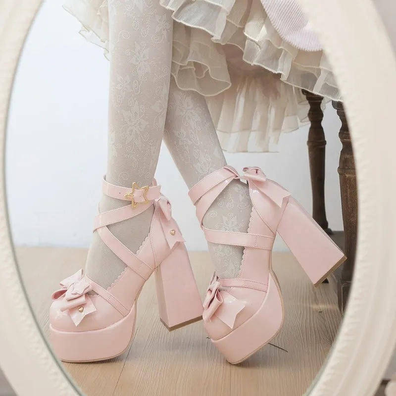 Beauty Bunny~Star Prayer~Kawaii Lolita Shoes Round Toe Summer Heels