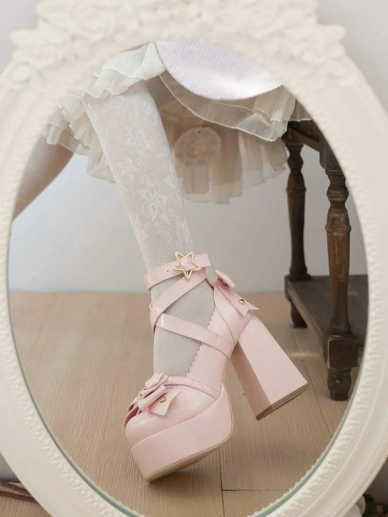 Beauty Bunny~Star Prayer~Kawaii Lolita Shoes Round Toe Summer Heels