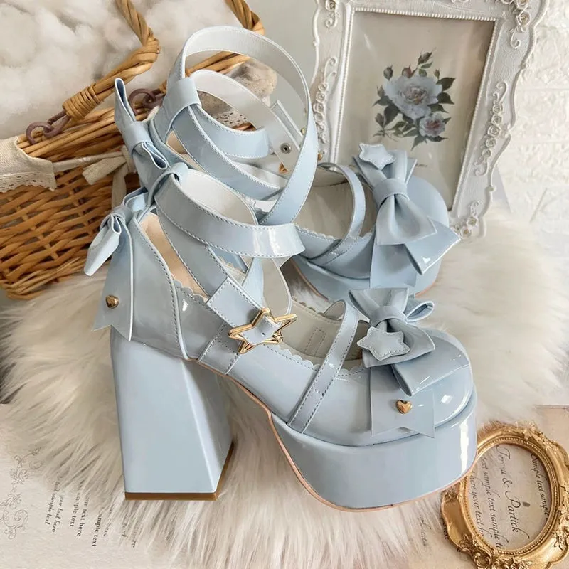 Beauty Bunny~Star Prayer~Kawaii Lolita Shoes Round Toe Summer Heels
