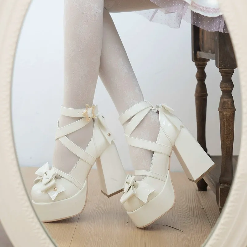 Beauty Bunny~Star Prayer~Kawaii Lolita Shoes Round Toe Summer Heels