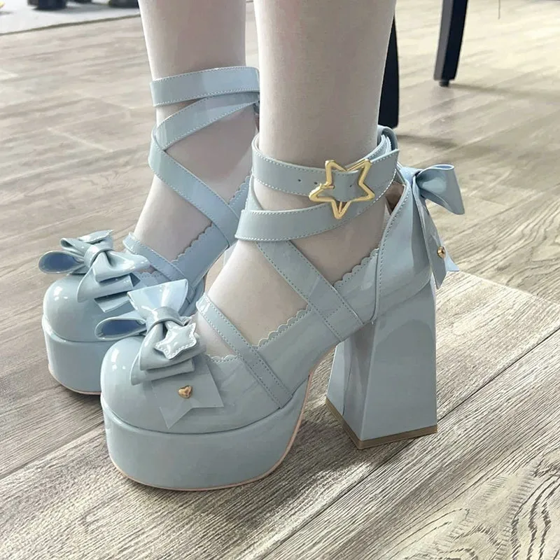 Beauty Bunny~Star Prayer~Kawaii Lolita Shoes Round Toe Summer Heels