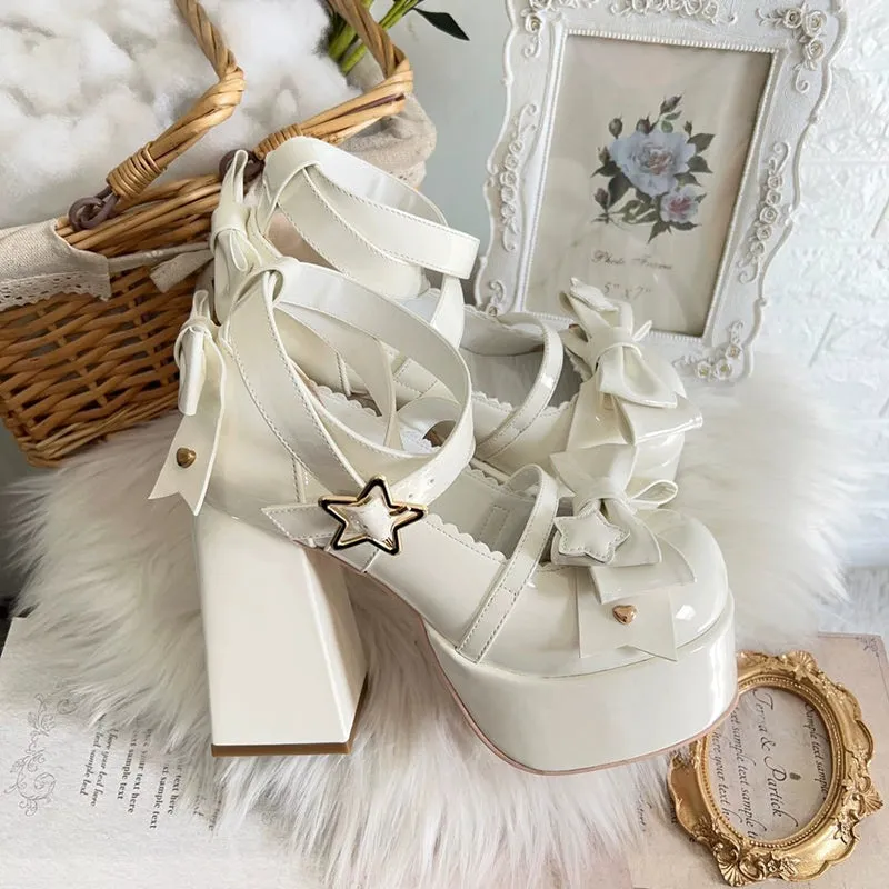 Beauty Bunny~Star Prayer~Kawaii Lolita Shoes Round Toe Summer Heels