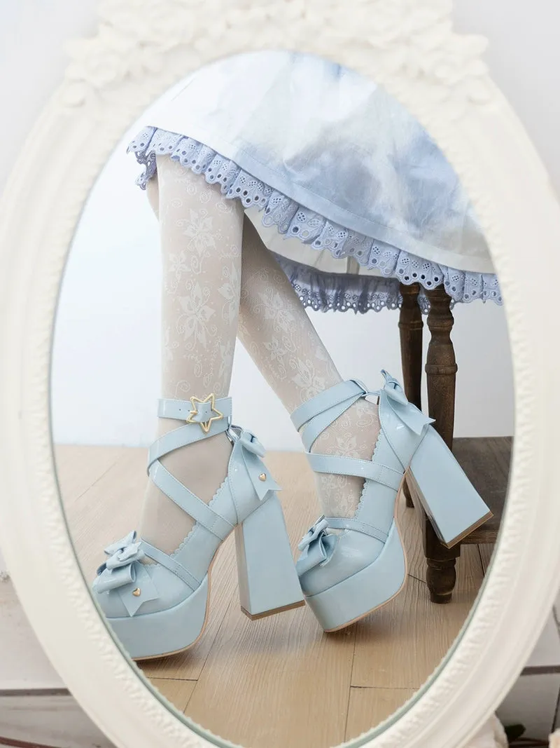 Beauty Bunny~Star Prayer~Kawaii Lolita Shoes Round Toe Summer Heels