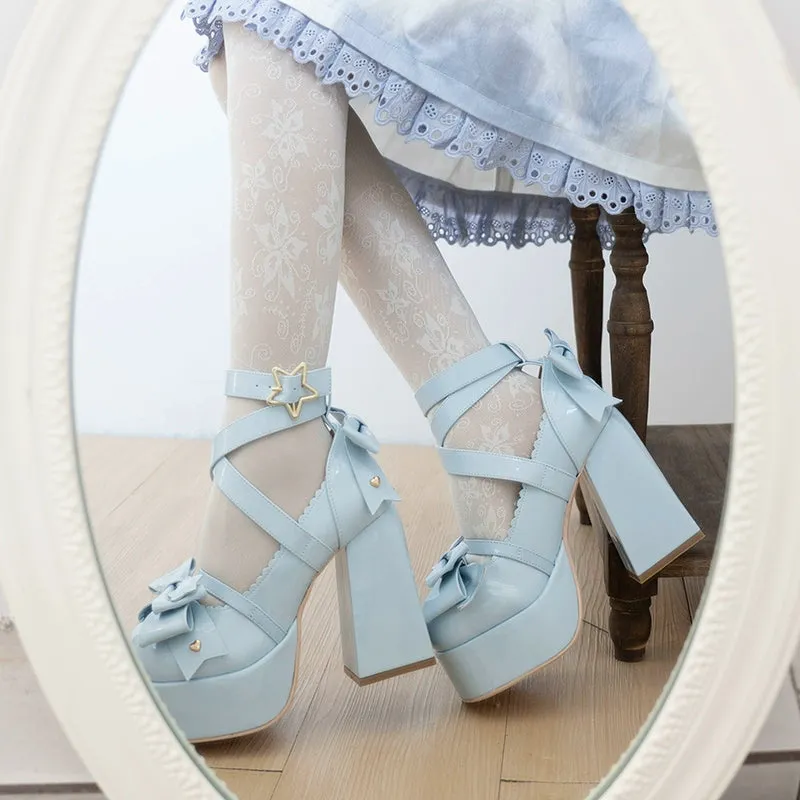 Beauty Bunny~Star Prayer~Kawaii Lolita Shoes Round Toe Summer Heels